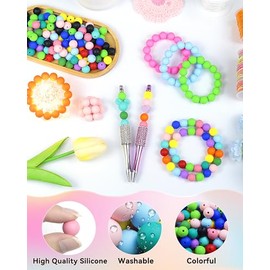 180PCS FIVEIZERO 12mm Silicone Beads - Dark Burgundy Round Focal Rubber Beads for DIY, Keychain Accessories and Crafts Making