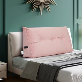 Gorilla Gadgets Large Reading Bed Rest Pillow - Triangular Headboard Wedge Pillows, Backrest Positioning Support, Extra Filling with Washable Velvet Cover