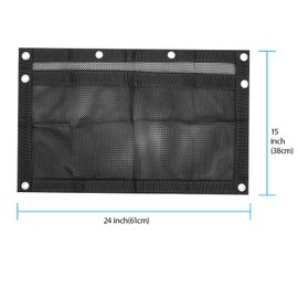Upgrade Boat Storage Bag, Mesh Suspended Boat Seat Organizing Bag, Tackle & Life Jacket Boat Storage Organizer, Boat Storage Accessories for Boat/Truck SUV Travel Storage, 6 PCS Elastic Ring (24 inch)