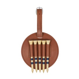 MAZEL Golf Tee Holder PU Leather Golf Tee Organizer 50 Bamboo/Wooden Golf Tees Insert Unique Gift for Golfer
