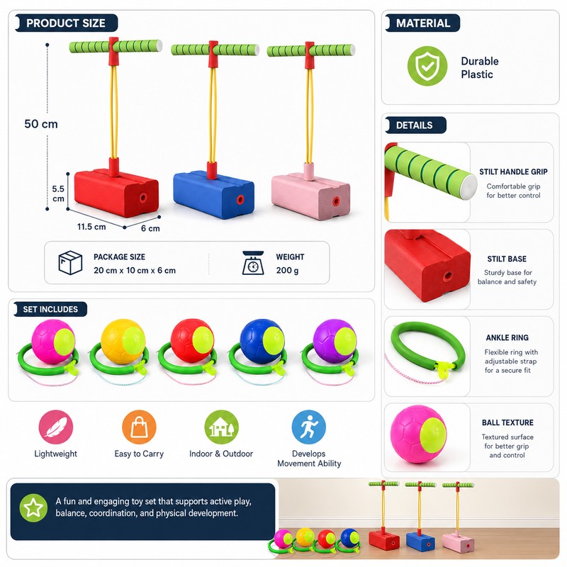 Kids Skip Ball Ankle Jump Toy for Active Play –