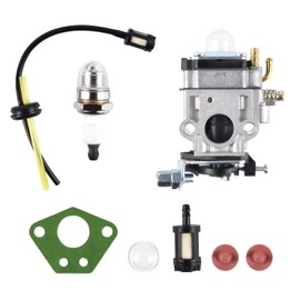 IDOMISMR Vergaser Ersatzteil Kit für Motorsense 52 cc 49 cc 43 cc, Carbu-Set mit Dichtung, Schlauch, Zündkerze und Benzinfilter,9 in 1