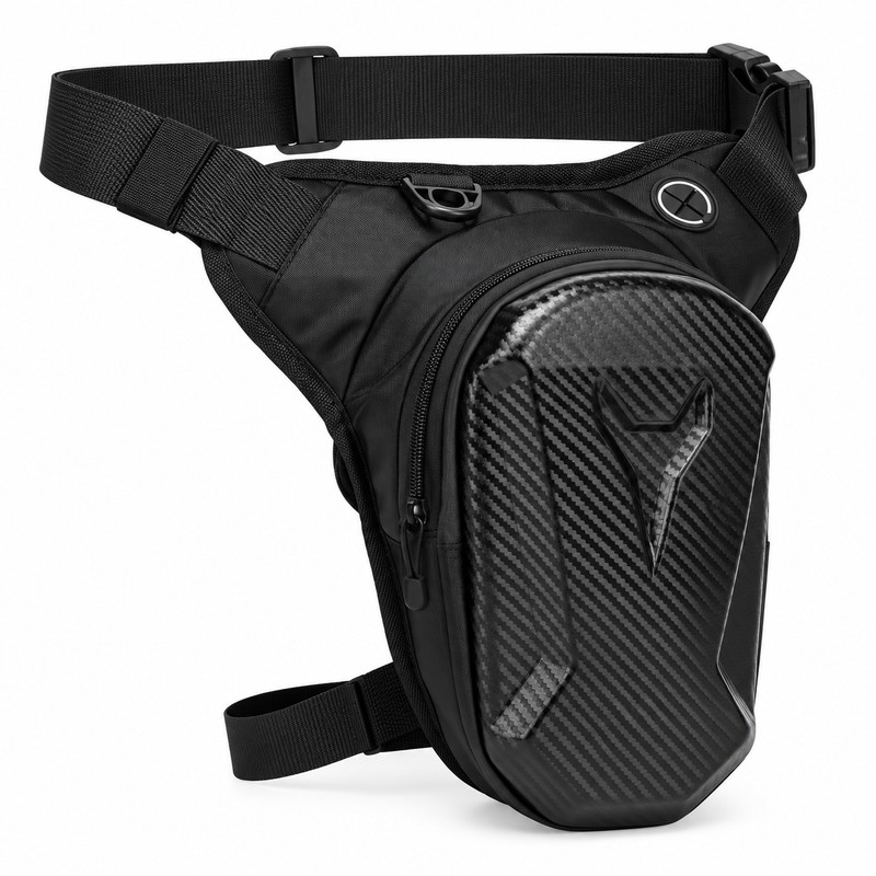 Motorcycle Leg Bag for Riders, Water-Resistant Thigh Pack with Adjustable