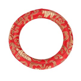 Singing Bowl Cushion Diameter 16cm Round Cushion Ring Pillow Music Bowl Silk Brocade for 7-10 inches Diameter Meditation Singing Bowls(Red)