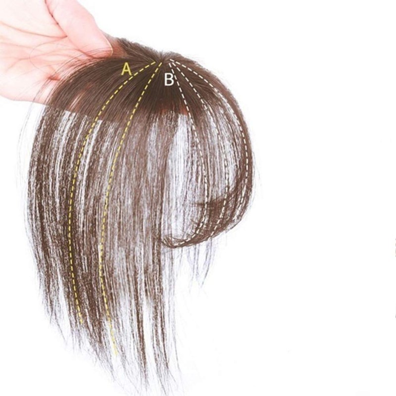 Invisible Human Hair Toppers For Women 3D Air Bangs Hair