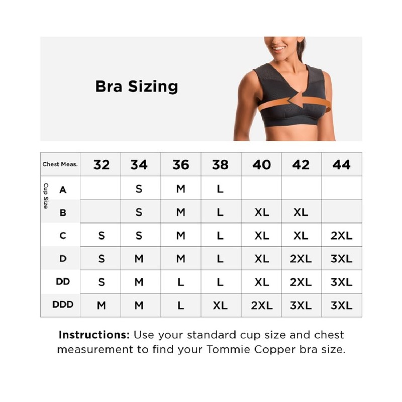 Tommie Copper Shoulder Support Compression Bra with Front Zipper Closure