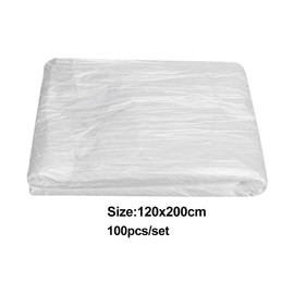 100pcs Disposable Spa Bed Sheets,Massage Table Cover Disposable Bed Cover for Waxing,Body Care,Tattoo,Esthetician,Facial,Salon Waxing Beds Film Protector Plastic Covers(120x200cm)