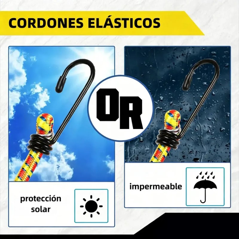VABESSA - 18 pz Tensores Goma Elastica Ganchos Sujecion Carga