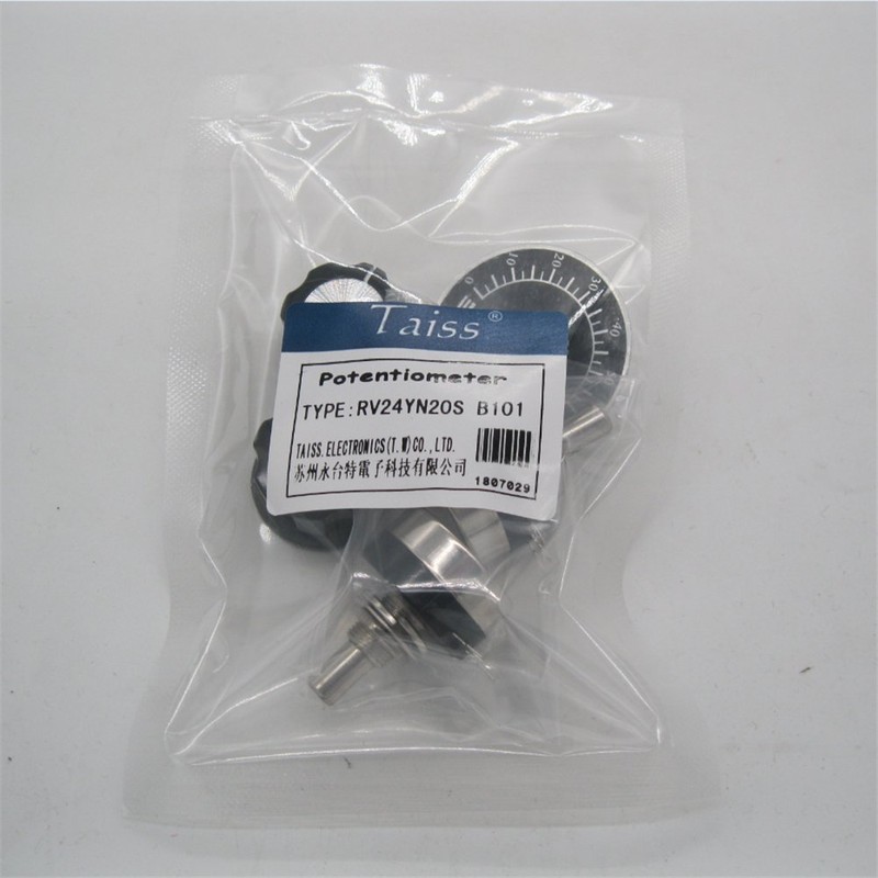 Taiss/2pcs RV24YN20S Potentiometer 100 ohm Single Turn Carbon Film Rotary