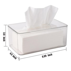 Yureshmull Dryer Sheet Holder, Dryer Sheet Container for Laundry Room, Clear Wipes Dispenser Holder Rectangle for Car, Office, and Home, Easy Refill Holds Standard Sheets