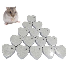 kathson Hamster Chew Toys Teeth Grinding Lava Block Mineral Stone Calcium Chewing Toy for Chinchillas Rabbit Bunny Guinea Pig Gerbil(15 PCS)