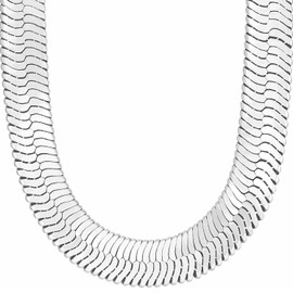 TUOKAY 10mm Thick Silver Herringbone Chain for Men Women 22 inch Long Hip Hop Stainless Steel Herringbone Necklace Chain Costume for Rapper and Rap Gangsta