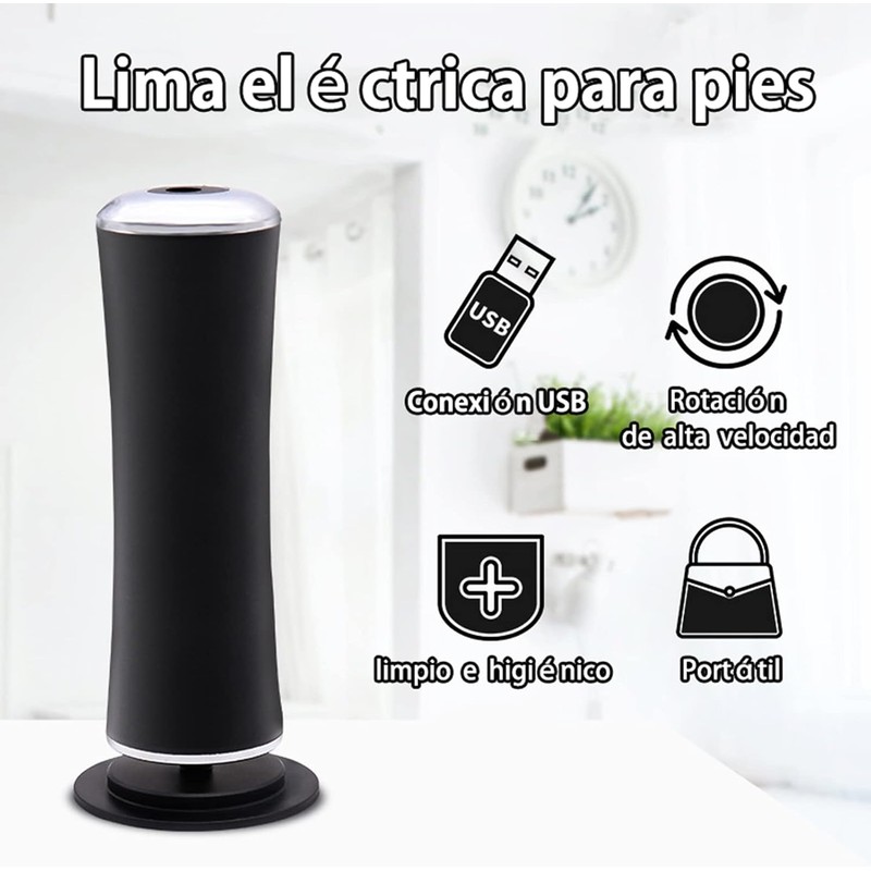 Lima Eléctrica para Pies con 60 Discos de Papel de