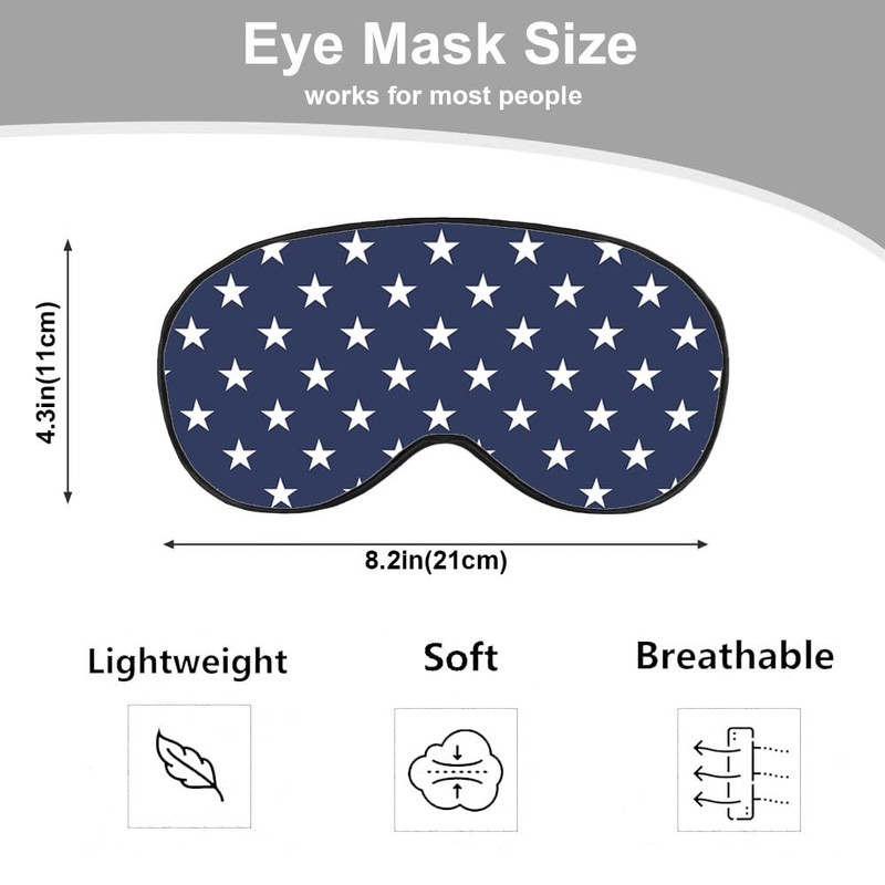 NOHSHE Blue White Stars Silk Eye Mask Sleep Mask Classic