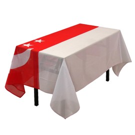 Rectangular Tablecloth Singapore Singaporean Flag Tablecloth Fade-Resistant Washable National Flag Tablecloth, Suitable for Kitchen Dining Family Gatherings and Outdoor Events,59 Inches * 83 Inches.