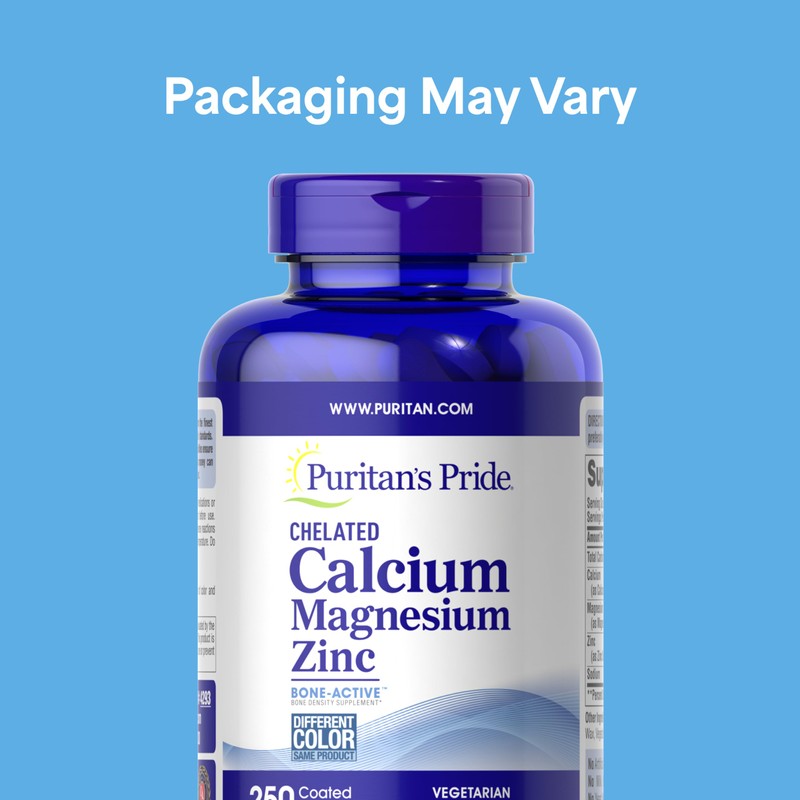 Puritan's Pride Premium Chelated Calcium Magnesium Zinc with Bone-Active™, Dietary