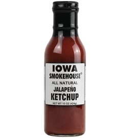 IOWA SMOKEHOUSE Ketchup, Jalapeno - All Natural, Made in USA - 15 oz bottle