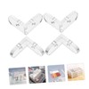 OUNONA 15 Pcs Acrylic Transparent Corner Brackets L-Shaped Fixing Buckle