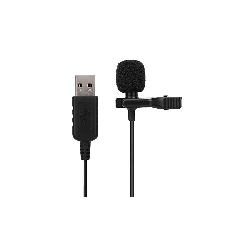 Bewinner Micrófono Lavalier USB, Micrófono de Computadora Omnidireccional con Clip