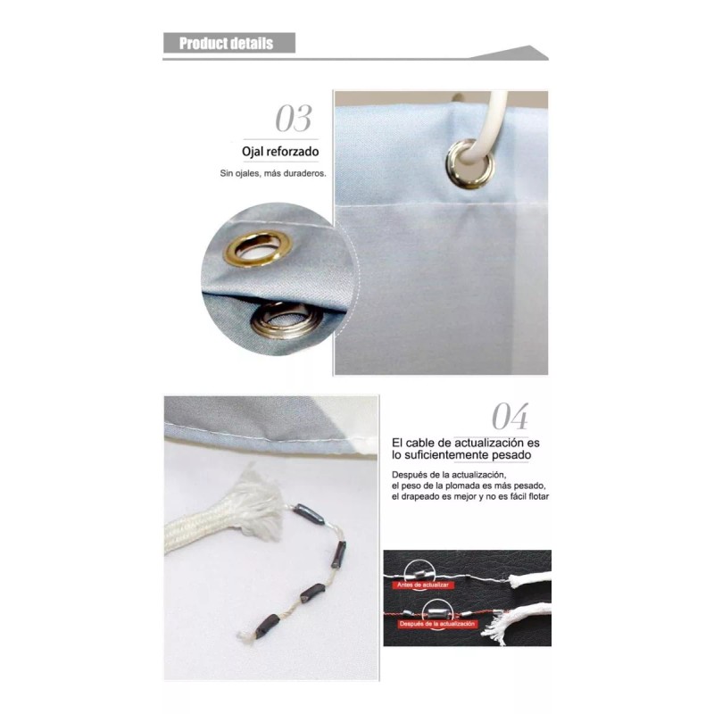 MARZSEFLO Cortina De Baño Gris Impermeable Y De Secado Rápido