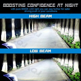 AQJ 2PC Black 4x6 LED Headlights Hi Lo Beam for Chevy S10 Blazer 1994 1995 1996 1997