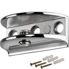 Gedotec Glass Shelf Support Metal | Pack of 2 - Shelf Support Glass and Wood - Dome | Shelf Support Wall Shelves for Shelf Thickness 4-10 mm | Wall Bracket for Glass Shelves | Design Shelf Support