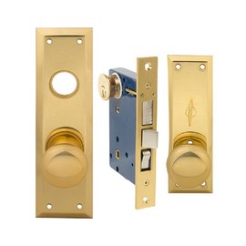 Metro Mortise Entry Lock Right Hand Brass