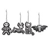 Creepy Christmas Gingerbread Cookie Ornaments - Set of 4 Dark