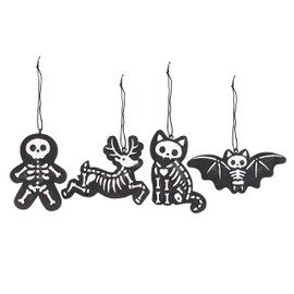 Creepy Christmas Gingerbread Cookie Ornaments - Set of 4 Dark Alternative Designs - Gothic Seasonal Gifts and Home Decor