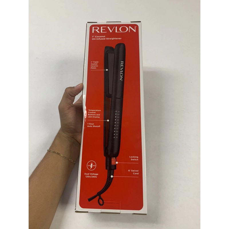 Revlon Smoothstay Coconut Oil Infused Hair Straightener - Black -