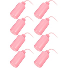 Hemobllo Botella para Lavado de Pestañas 250ml a Prueba de Fugas Boquilla Curva Rosa, Set de 8 Unidades, Herramienta de Limpieza y Injerto para Salón y Uso Personal