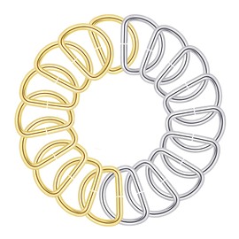 Metal D Ring Buckle, 20 Pcs D-Shape Metal Ring Buckle for DIY Craft, Sewing, Bag, Belt, Buckle, Straps (Gold, Sliver)