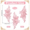 CABODYALS 2 Pairs 4Pcs Pink Floral Embroidery Applique Beaded 3D