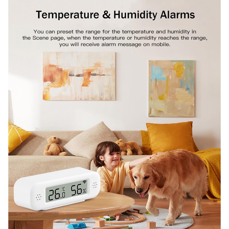WiFi Thermometer Hygrometer: Smart Temperature and Humidity Sensor, Real-time Monitor,
