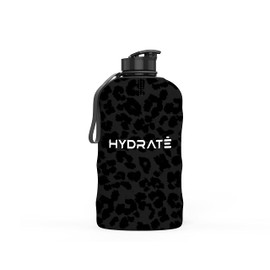 Hydrate 1.3L Neoprene Sleeve for XL Bottle Jug - Durable Insulating Cover for Ultimate Protection - Ideal for Outdoor Activities, Gym, and Daily Hydration Needs - Black Leopard Design - Hand Wash Only