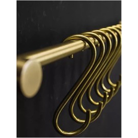 DaylyFav S Hooks, 7 Pack 3-3/4" Handmade Copper Hooks Brass S Hooks for Hanging Plants Jeans, Gold Clothes Towel Hats Bags Pants Hanger, Kitchen Closet Utensil Hooks, Holding Pots Pans Mug Cups etc