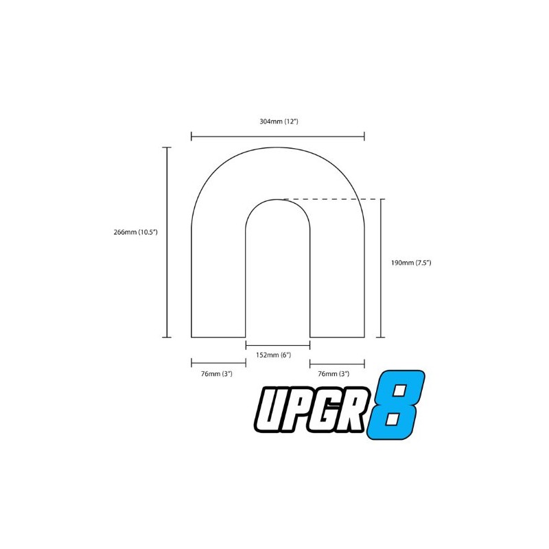 Upgr8 Universal Outside Diameter Polished Aluminum Pipe (3.0"(76MM), 180 Degree)