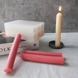 Long Cylinder Shape Silicone Candle Mold 6 Holes Candle Making Mold Long Pillar Candle Molds for Candle Making
