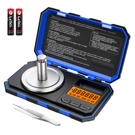 LOFICOPER Digital Pocket Scale, 50 g/0.001 g Precision Scale, Portable Mini Milligram Scale, Jewellery Scales with LCD Display, 6 Units, Tare Function, with 50 g Calibration Weights - Blue