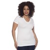 4 Pack Zenana Women's Basic V-Neck T-Shirts Large White, White,