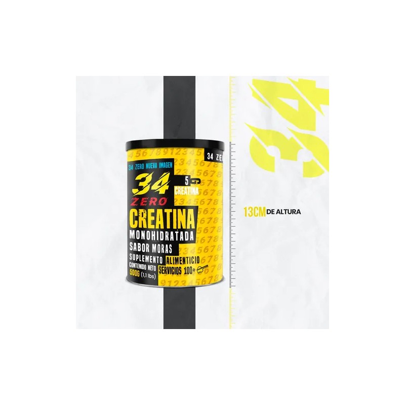 Creatina Monohidratada 34 Zero En Polvo 500g Varios Sabores