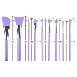 LORMAY 7Pcs Silicone Brush Set for UV Resin Craft DIY and Makeup, Purple | Applicators Easy Clean For UV Epoxy Resin Craft Projects, Facial Mask & Dai