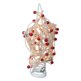 Kurt Adler 12 Lighted White Birch Berry Star Christmas Tree Topper - Clear Lights