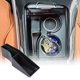 METYOUCAR Centre Console Storage Box, GLC X254 2023 2024, Black, Minimalist, 3 Compartments, Non-Slip Mats, Compatible with GLC X254 Interior Accessories