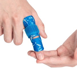 Kuangmi Finger Sleeve Support Protector and prevents Injuries During Sport, 1 Piece, Blue S/M