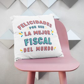 MUGFFINS Felicidades por Ser EL Mejor Cushion with Saying for State Swing, in Spanish, 40 x 40 cm, Original and Fun Gift for Employees
