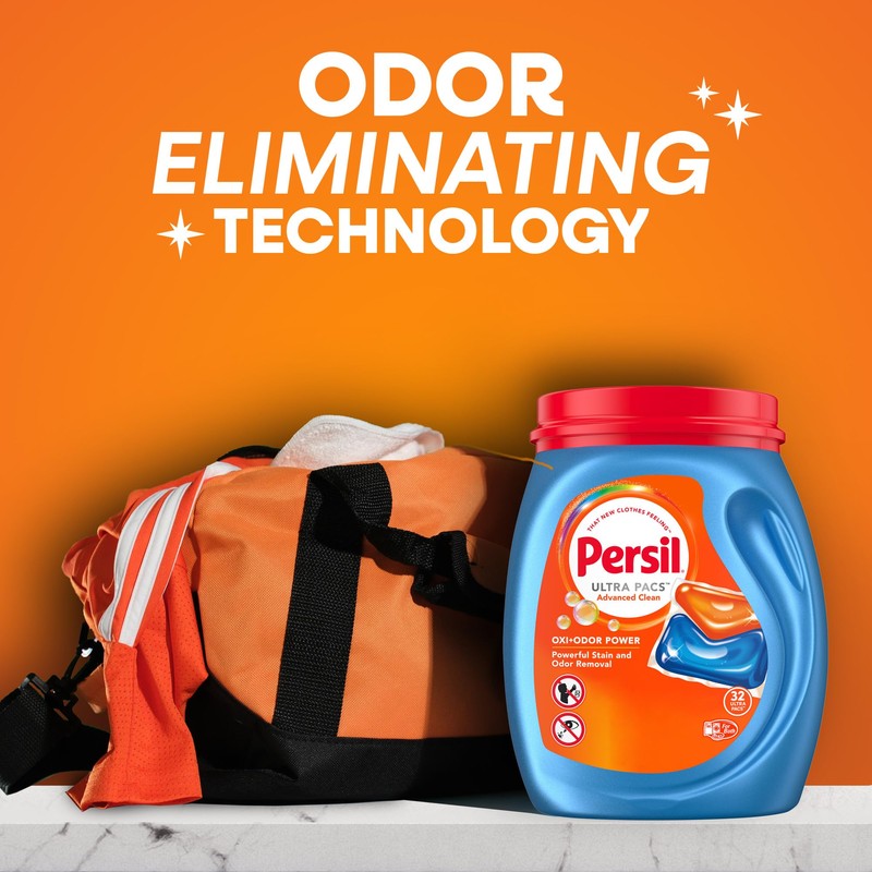 Persil Ultra Pacs Advanced Clean Oxi+Odor Power Laundry Detergent, 32
