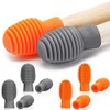 8 Pieces Drum Mute Drumstick Silent Tip Drum Dampener Accessory Rubber Practice Percussion Tips Mute Replacement Drum Practice Tips (Orange and Grey)