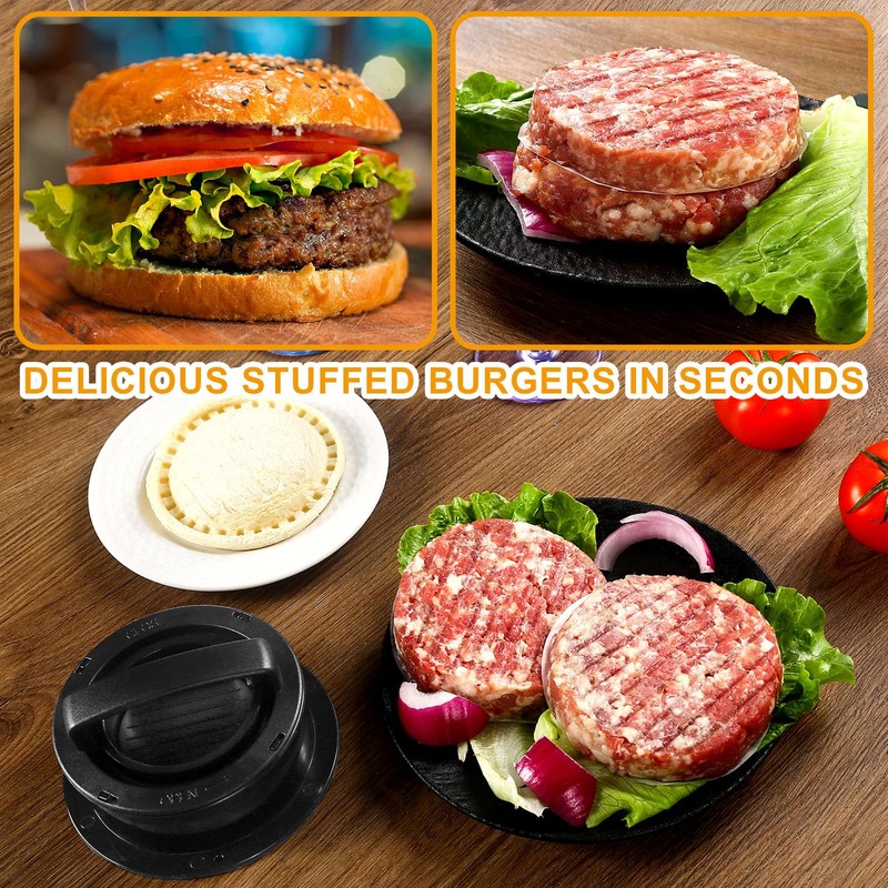 Fsawdnn Hamburger Patty Maker, 4-in-1 Burger Press Patty Maker Slider,
