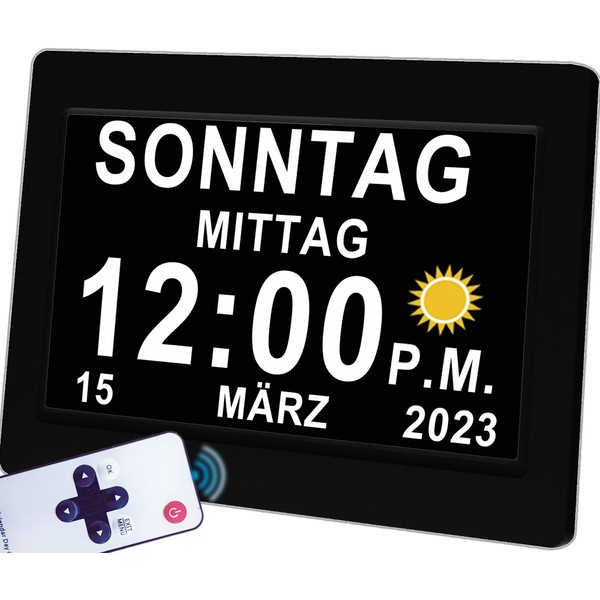 Véfaîî 2024 New, 7 Inch Electronic Day Date Alarm Clock,